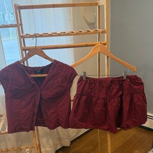 Lulus Burgundy Skirt Set